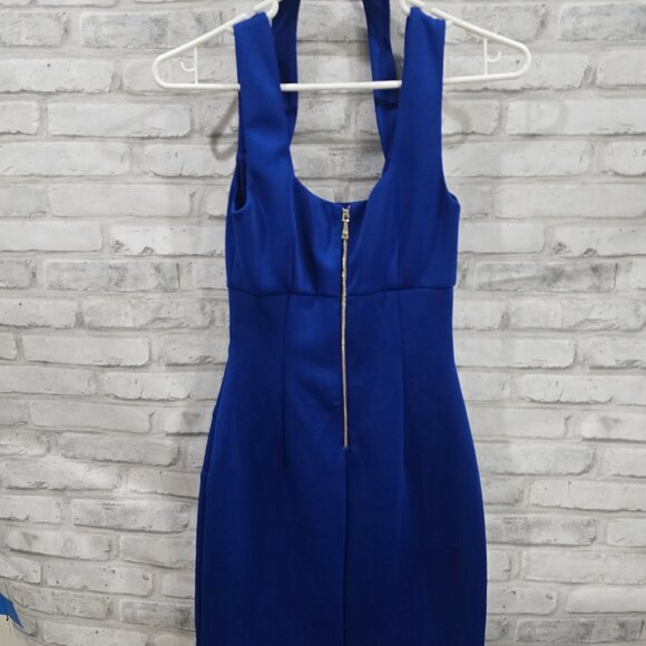 Guess Women Blue Dress Party Tank with High Neck Wrap Size 0‎ - Picture 6 of 6